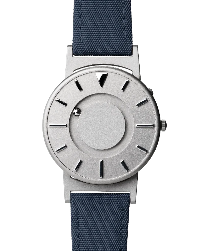Men's Swiss Engraved Edition-Eone Titanium Unisex Watch Bradley Canvas Aqua Blue