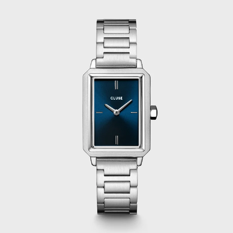 Women's Mechanical Watch Distributor-Fluette Watch Steel, Dark Blue, Silver Colour