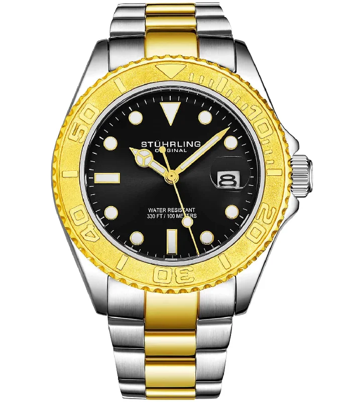 Black Dial/Silver Case/Gold Bracelet