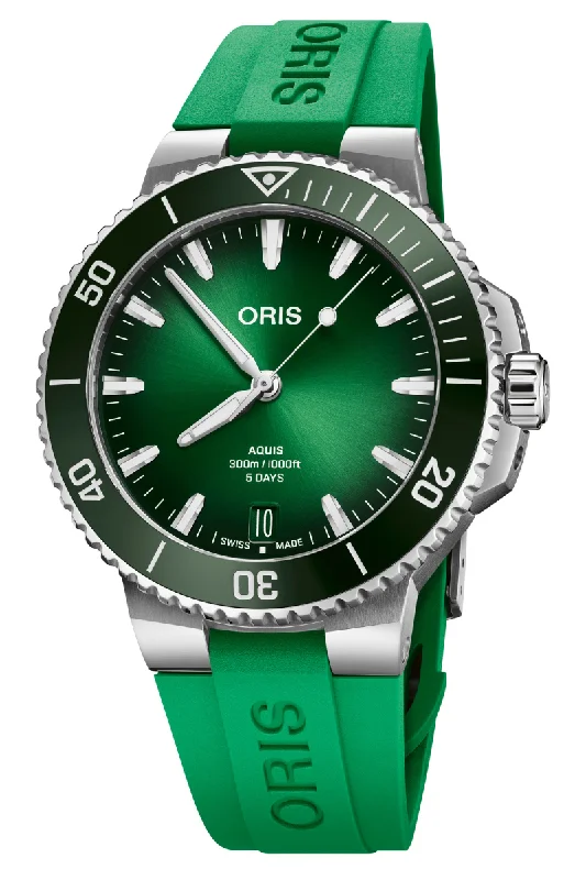 Men's Quartz Dress Watches-Oris Aquis Date 43.5mm Calibre 400 01 400 7790 4157-07 4 23 47EB