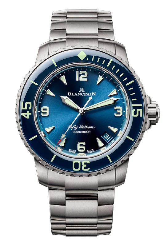 Men's European Made Style Dress Watches-Blancpain Fifty Fathoms Automatic Titanium 42mm 5010 12B40 98S