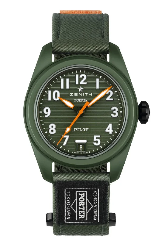 Men's Romantic Dinner Dress Watches-Zenith Pilot Automatic Ceramic Porter Yoshida Limited Edition 49.4001.3620/63.I001