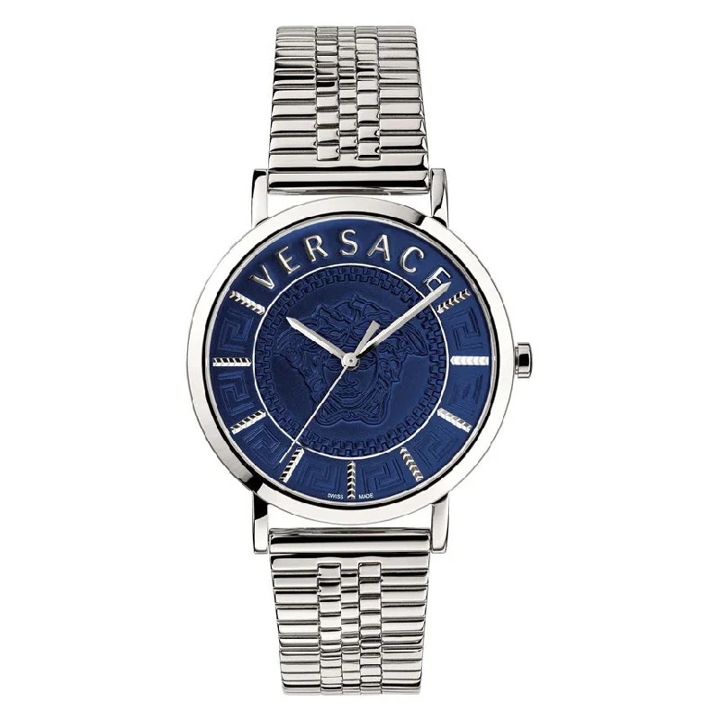 Men's Swiss Watch Birthday Edition-Versace Men's Watch V-Essential Blue Bracelet VEJ400821