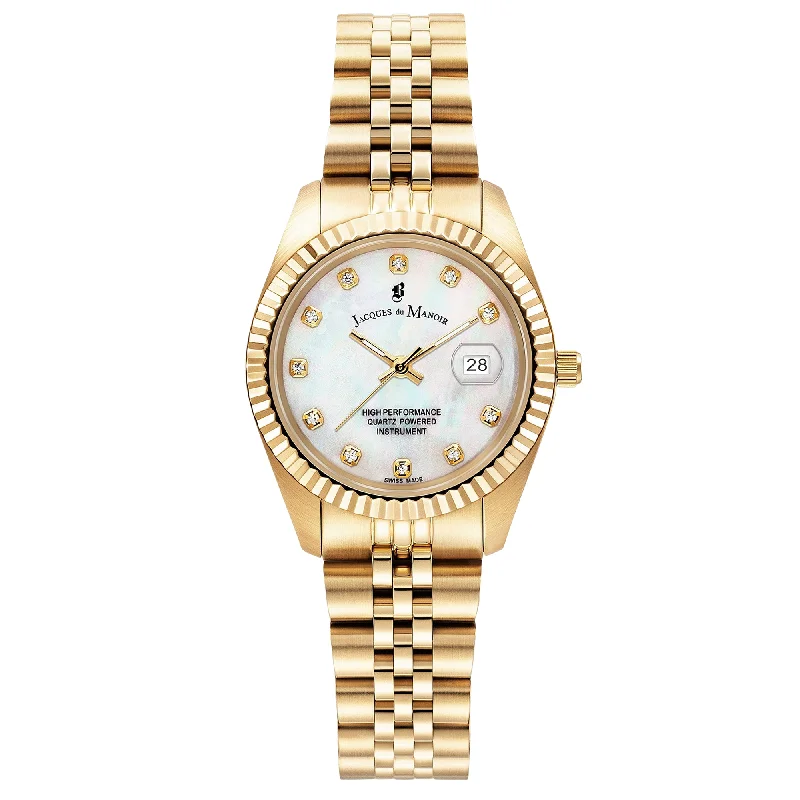 Men's Classic Dress Watches-Jacques Du Manoir Ladies Inspiration Gold Watch JWL01203