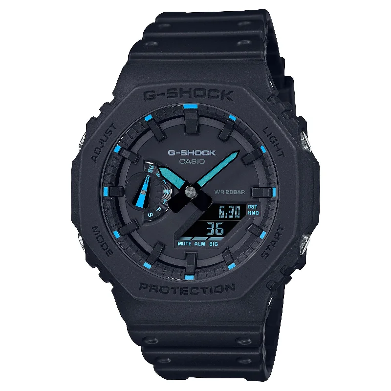 Men's Engraved Style Men's Sports Watches-Orologio G-Shock GA-2100-1A2ER Neon Accent azzurro Men's Engraved Style Men's Sports Watches-Orologio G-Shock GA-2100-1A2ER Neon Accent azzurro