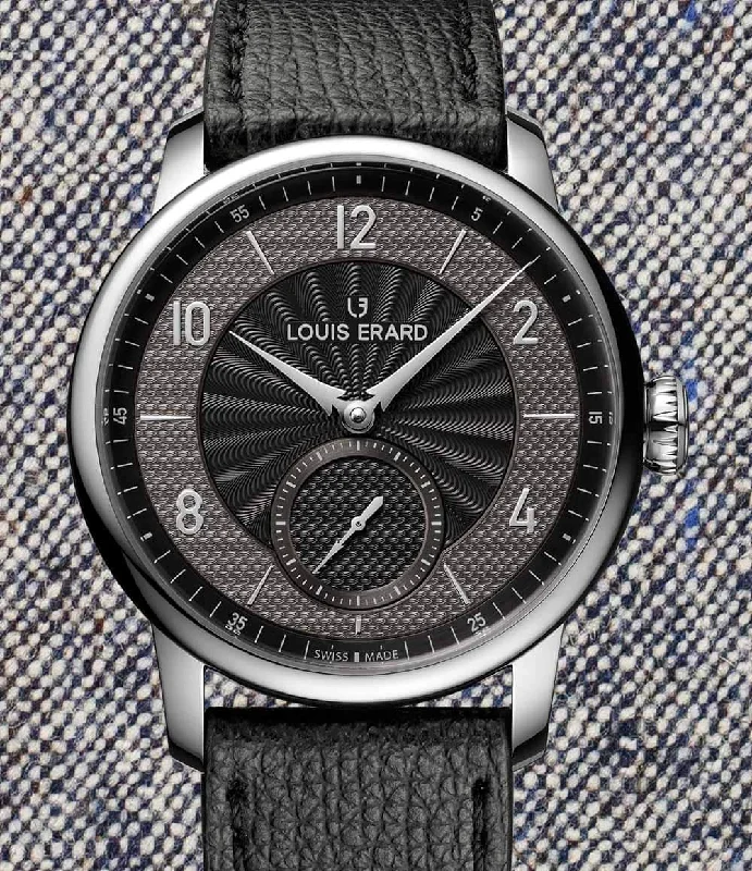 Men's Round Case Design Dress Watches-Excellence Petite Seconde Guilloché Anthracite