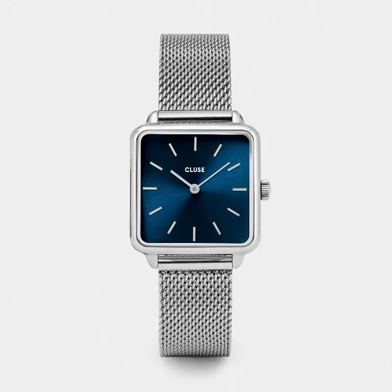 Women's Mechanical Watch Extra Large Edition-La Tétragone Watch Mesh, Blue, Silver Colour