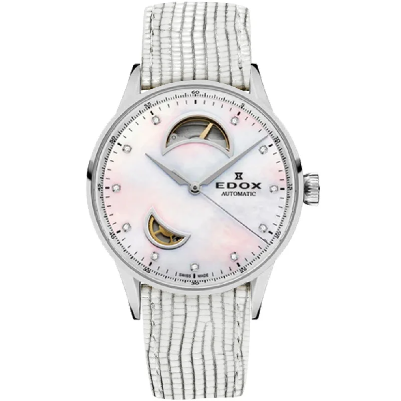 Men's Swiss Digital Edition-Edox Women's Automatic Watch Les Vauberts Open Heart 37mm 850193ANADN