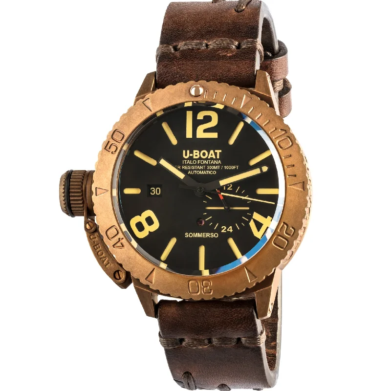 Men's Extra Large Dress Watches-U-Boat 8486 Sommerso Bronze Men's Watch