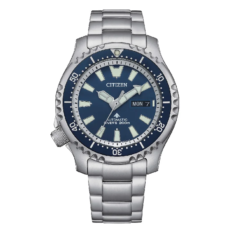 Men's Round Case Design Sports Watches-Orologio Citizen Promaster Fugu NY0161-63L blu acciaio