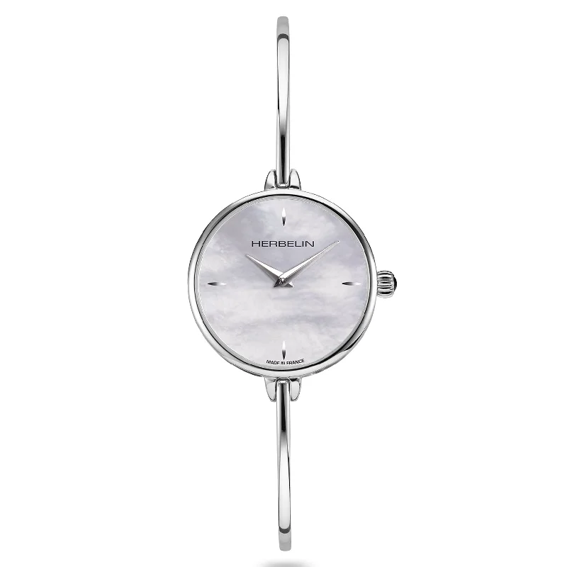 Men's Sophisticated Style Slim Watches-Herbelin Fil  Ladies Silver Watch 17206/B19
