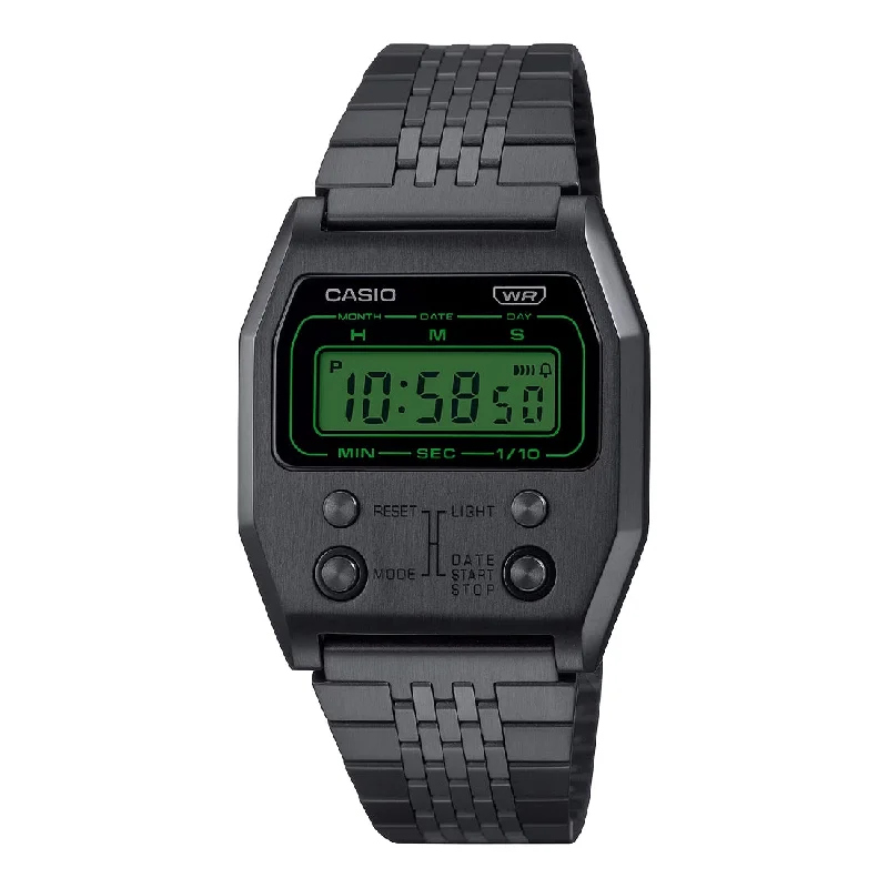 Women's Hybrid Design Mechanical Watches-Orologio Casio Vintage A1100B-1EF in acciaio trattato IP nero Women's Hybrid Design Mechanical Watches-Orologio Casio Vintage A1100B-1EF in acciaio trattato IP nero