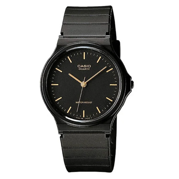 Unisex European Made Watches-Casio Watch Collection Black Gold MQ-24-1ELDF