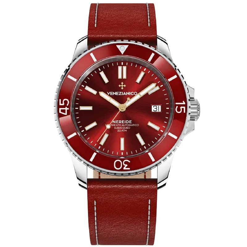 Men's Swiss Monogrammed Edition-Venezianico 3321503 Nereide 42 Men's Red Watch