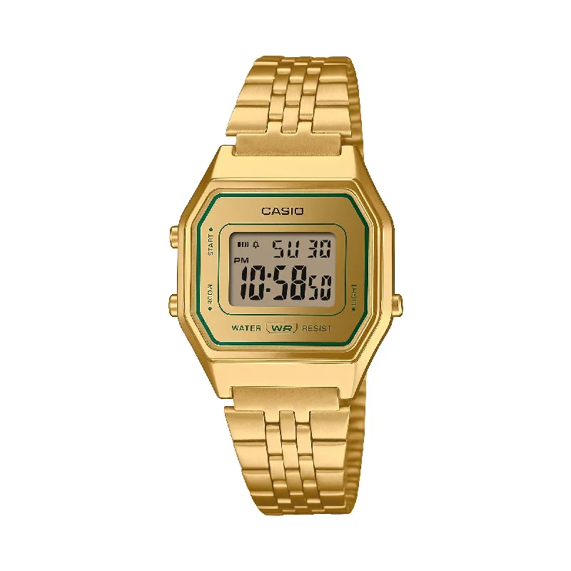 Women's Mechanical Watch Business Meeting Edition-Casio Vintage LA680WEGV-9AEF donna medio dorato verde