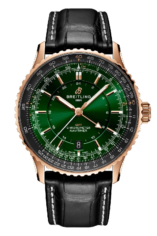 Men's Date Night Style Dress Watches-Breitling Navitimer Automatic GMT 41 R32310251L1P1
