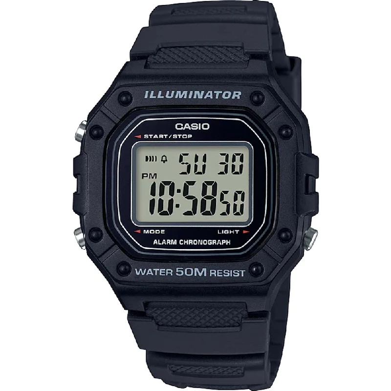 Mens Swiss Made Smart Watches-Casio W-218H-1A Digital Watch