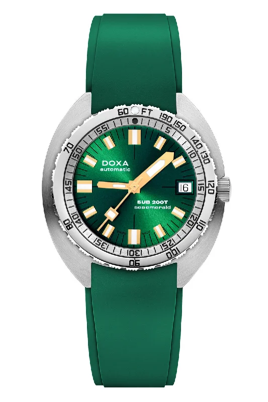 Men's Luxury Style Dress Watches-Doxa Sub 200T Sea Emerald 804.10.131S.26