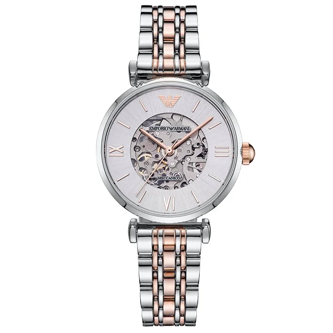 Men's Automatic Wind Design Dress Watches-Emporio Armani AR1992 Ladies Meccanico Rose Gold Watch