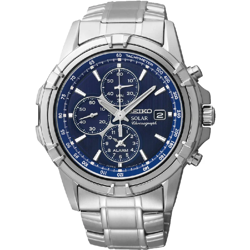 Men's Solar Powered Watch Wedding Edition-Seiko SSC141P-9 Solar Chronograph