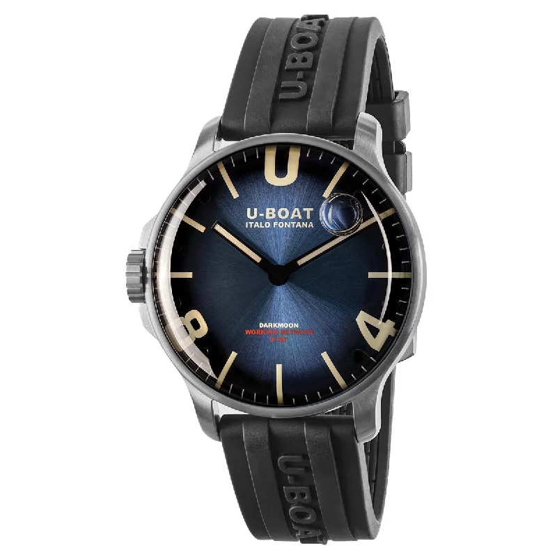 Men's Swiss Christmas Gift Edition-U-Boat Watch Darkmoon 44 Imperial Blue Steel - 2021 EDITION 8704