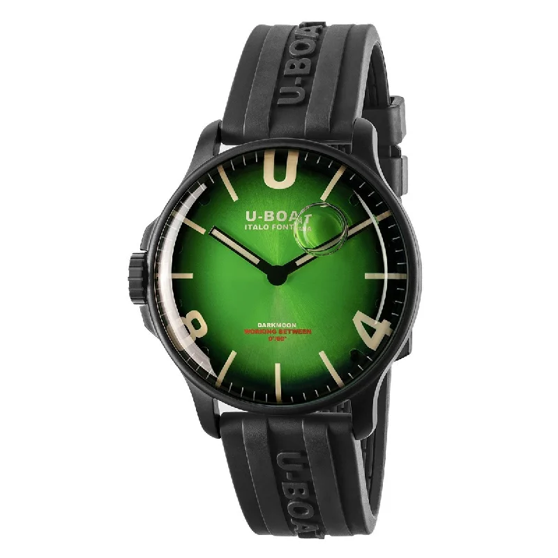 Men's Swiss Casual Wear Edition-U-Boat Watch Darkmoon 44 Green Soleil IP Black 8698/C