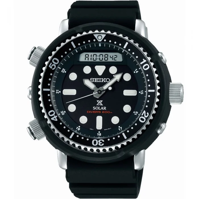 Men's Dive Watches with Rotating Dive Bezel -Seiko Prospex SNJ025P "Arnie" Hybrid
