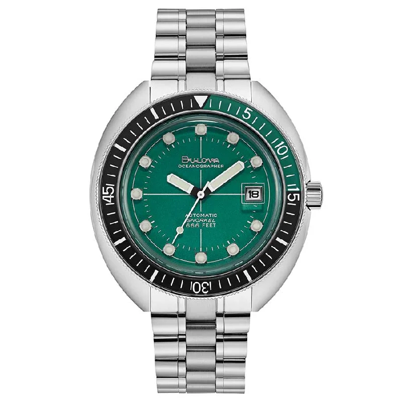Men's Vintage Design Sports Watches-Orologio Bulova 96B322 Oceanographer verde