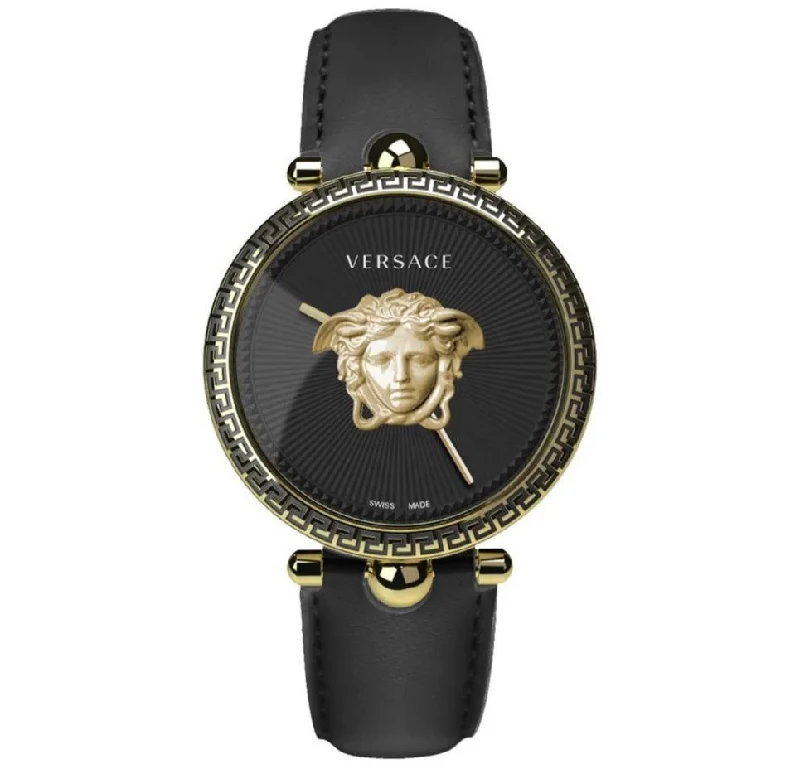 Men's Swiss Watch Price-Versace Ladies Watch Palazzo Empire 39mm Black Gold VECO01922