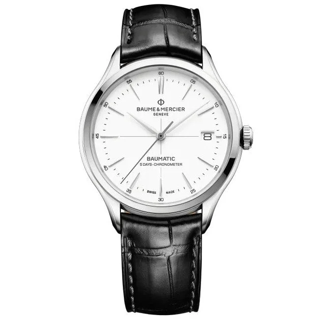 Men's Swiss Watch Clearance-Baume & Mercier Men's Black Clifton Watch 10518