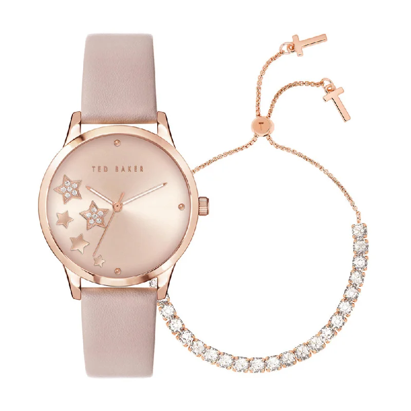 Men's Classic Watch Cushion Case Edition-Ted Baker Fitzrovia Classic Chic Ladies Pink Watch BKGFW2218