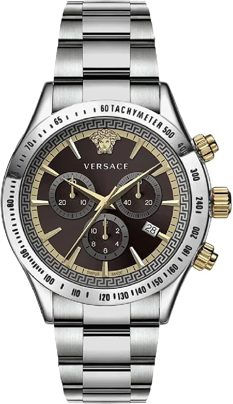 Men's Classic Watch Discount-Versace Men's Watch Chrono Classic Brown Bracelet VEV700419
