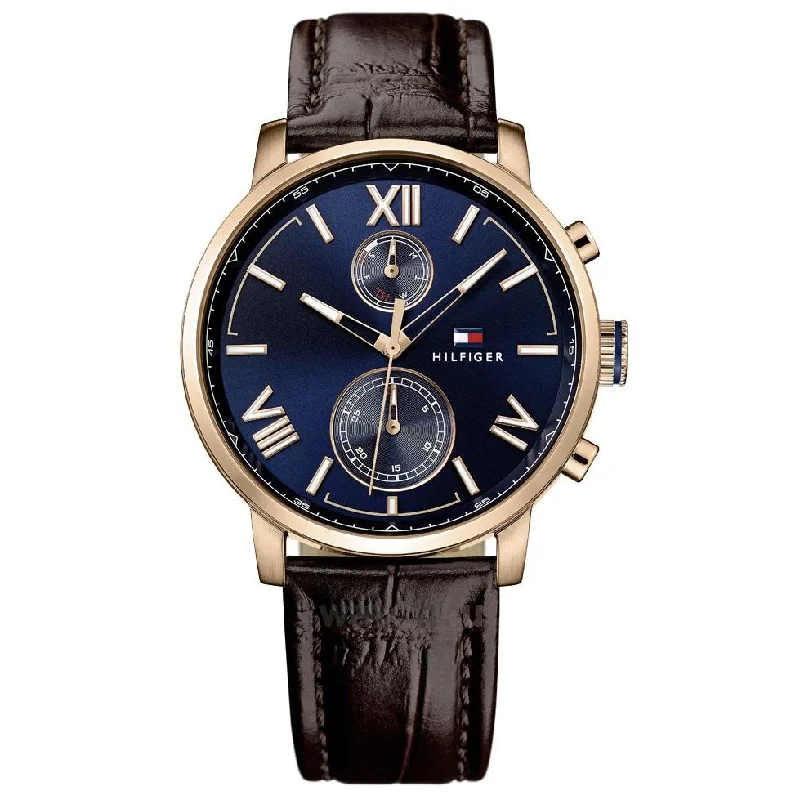 Men's Eco-Drive Dress Watches-Tommy Hilfiger 1791308 Men's Alden Blue Watch