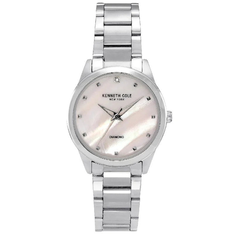 Men's Hand-Wound Dress Watches-Kenneth Cole Ladies Silver Watch KC50938003