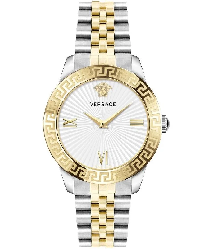 Men's Swiss Business Meeting Edition-Versace Ladies Watch Greca Signature  38mm White Gold VEVC00519