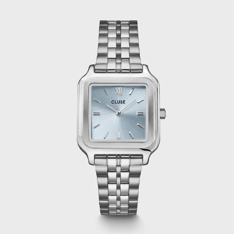 Women's Designer Design Mechanical Watches-Gracieuse Watch Steel, Light Blue, Silver Colour