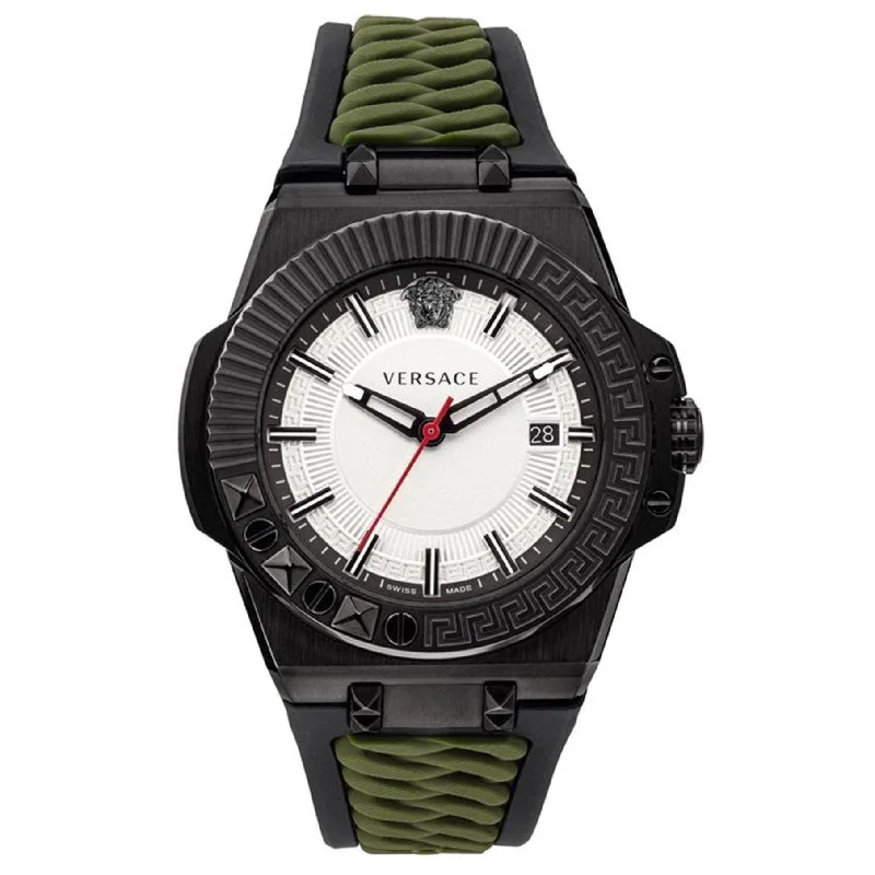 Men's Swiss Watch Digital Edition-Versace Men's Watch Chain Reaction White Black VEDY00419