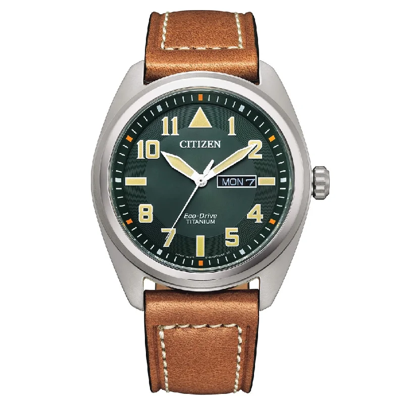 Men's Christmas Gift Style Men's Sports Watches-Orologio Citizen BM8560-11X aviator verde in titanio e pelle Men's Christmas Gift Style Men's Sports Watches-Orologio Citizen BM8560-11X aviator verde in titanio e pelle