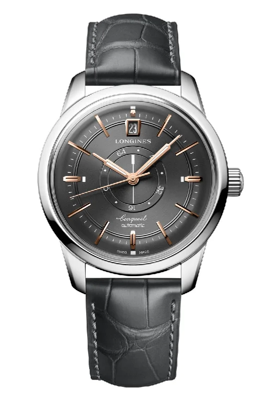 Men's Gold Dress Watches-Longines Conquest Heritage Central Power Reserve L1.648.4.62.2 Men's Gold Dress Watches-Longines Conquest Heritage Central Power Reserve L1.648.4.62.2