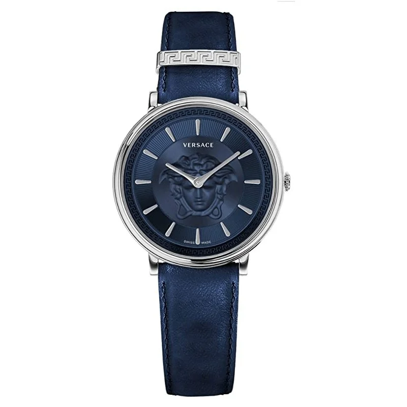 Men's Swiss Watch Collection-Versace Ladies Watch V-Circle 38mm Blue VE8101619