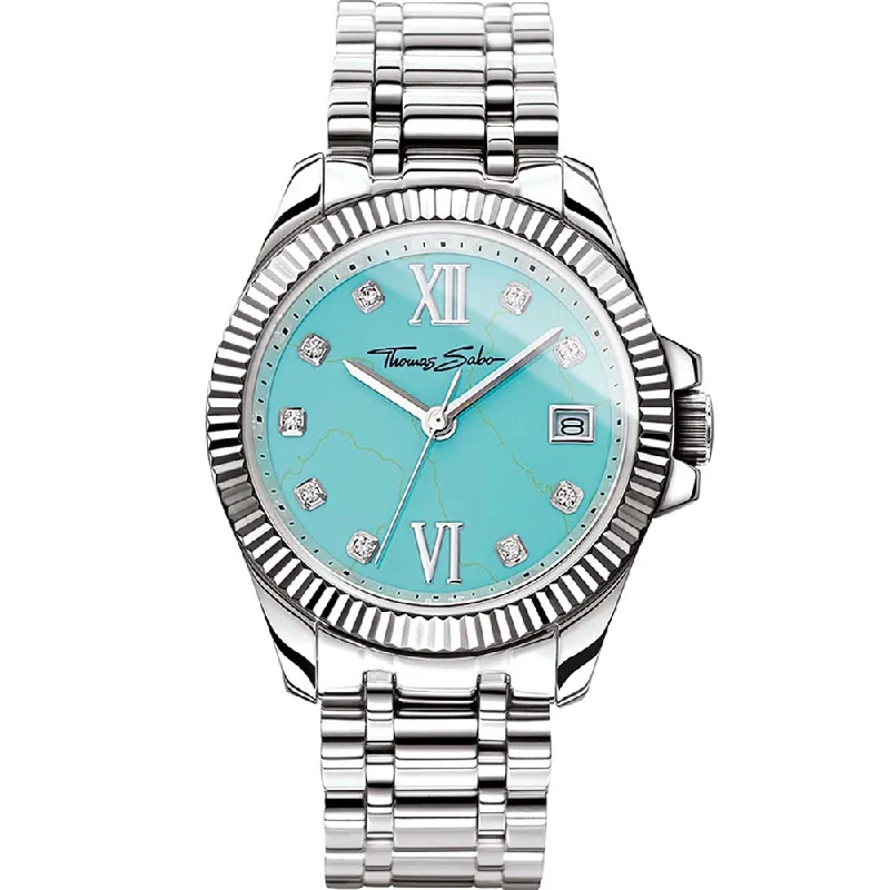 Men's Square Case Design Sports Watches-Thomas Sabo TWA0317 Divine Stone Set Womens Watch