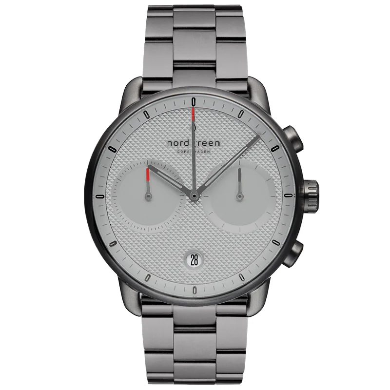 Men's Casual Wear Style Dress Watches-Nordgreen Pioneer Gun Metal Stainless Steel 42mm Gun Metal Case Watch