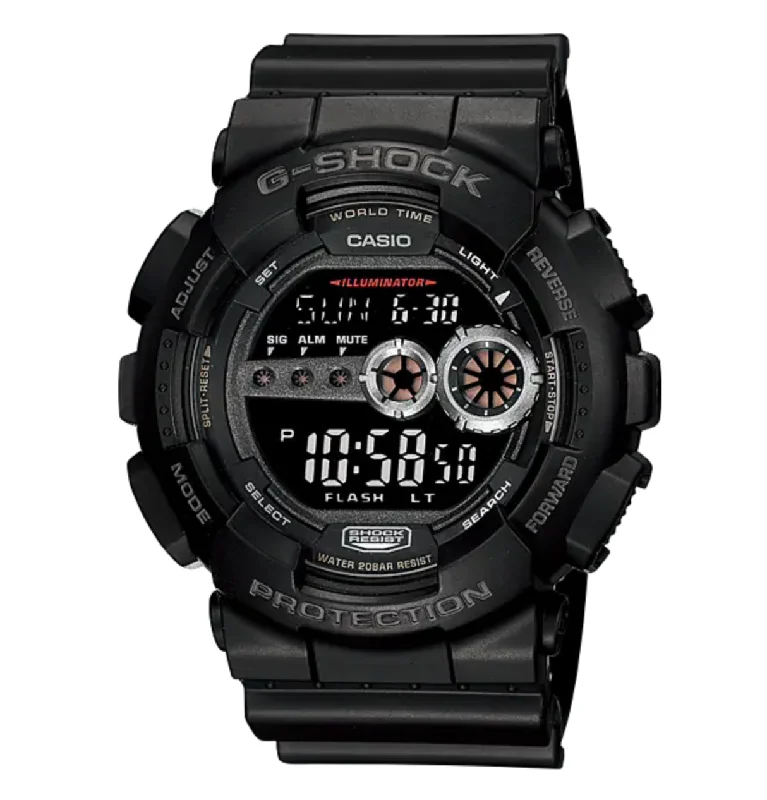 Men's Rectangular Case Digital Watches-Casio G-Shock Watch Men's Digital GD-100-1BDR