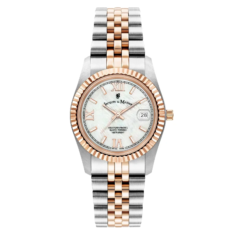 Men's Eco-Drive Design Dress Watches-Jacques Du Manoir Ladies Inspiration Two-Tone Watch JWL01304