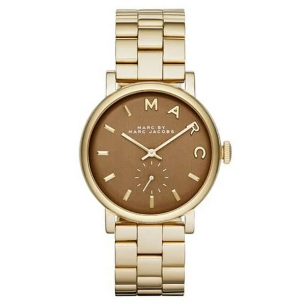 Men's Modern Style Dress Watches-Marc Jacobs MBM8631 Ladies Baker Gold Watch