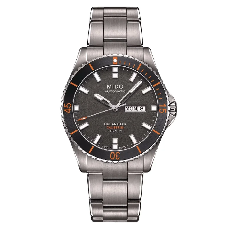 Men's Christmas Gift Style Sports Watches-Orologio Mido Ocean Star 200 titanio con quadrante antracite