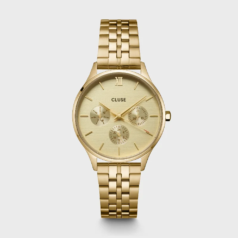 Women's Special Edition Style Mechanical Watches-Minuit Multifunction Watch Steel, Full Gold colour