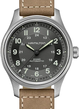 Men's Field Watches Party Wear Edition-Khaki Field Titanium Auto 42 Silver Ref. H70545550