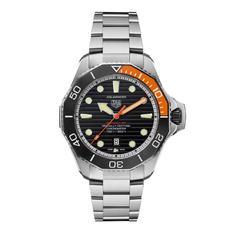 Men's Swiss Mechanical Movement Edition-Tag Heuer Aquaracer Professional 1000 Superdiver Men's Black Watch WBP5A8A.BF0619