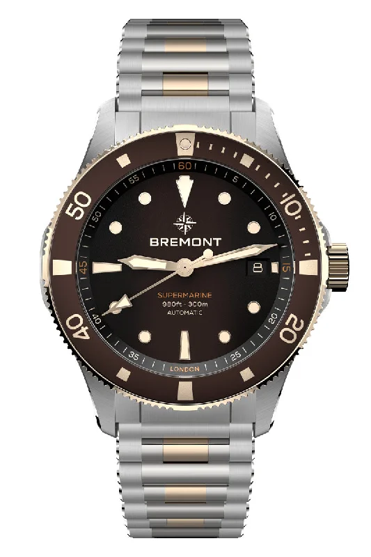 Men's New Year's Eve Dress Watches-Bremont Supermarine 300M Date SM40-DT-BI-BR-B